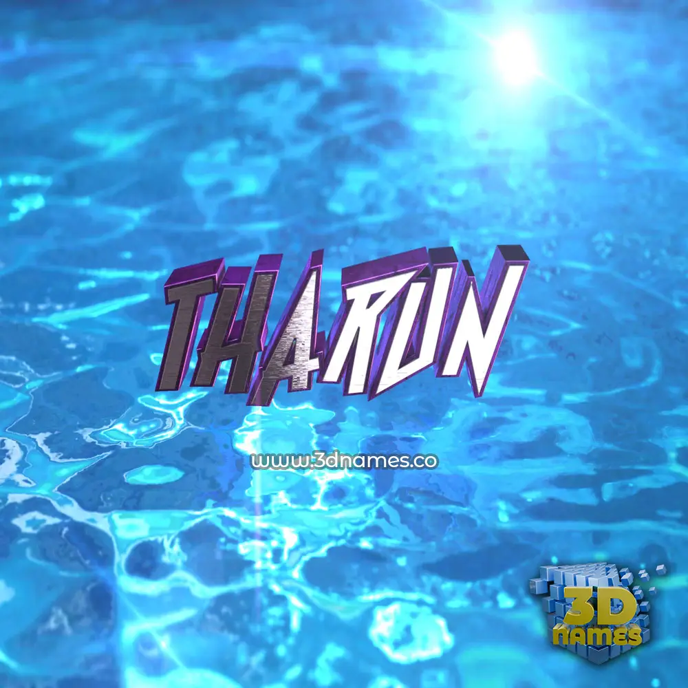 tharun in Water 2015 style - 3D name wallpaper