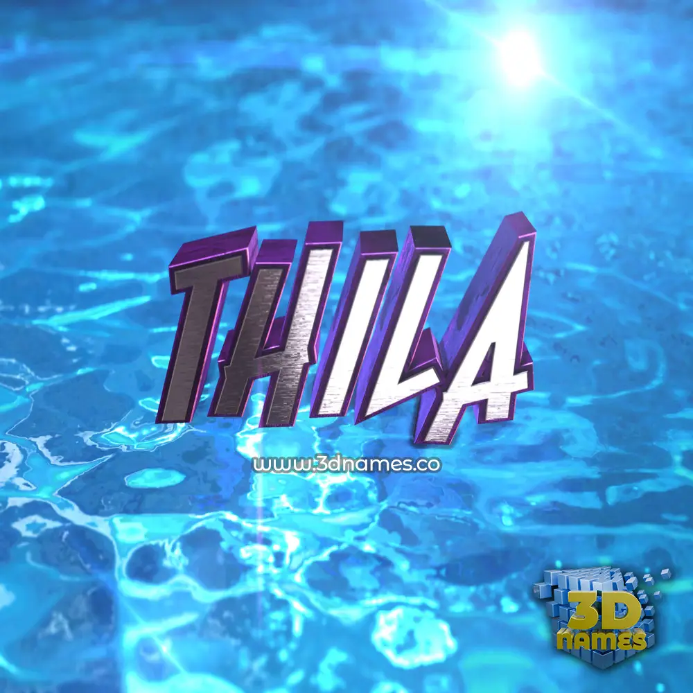 thila in Water 2015 style - 3D name wallpaper