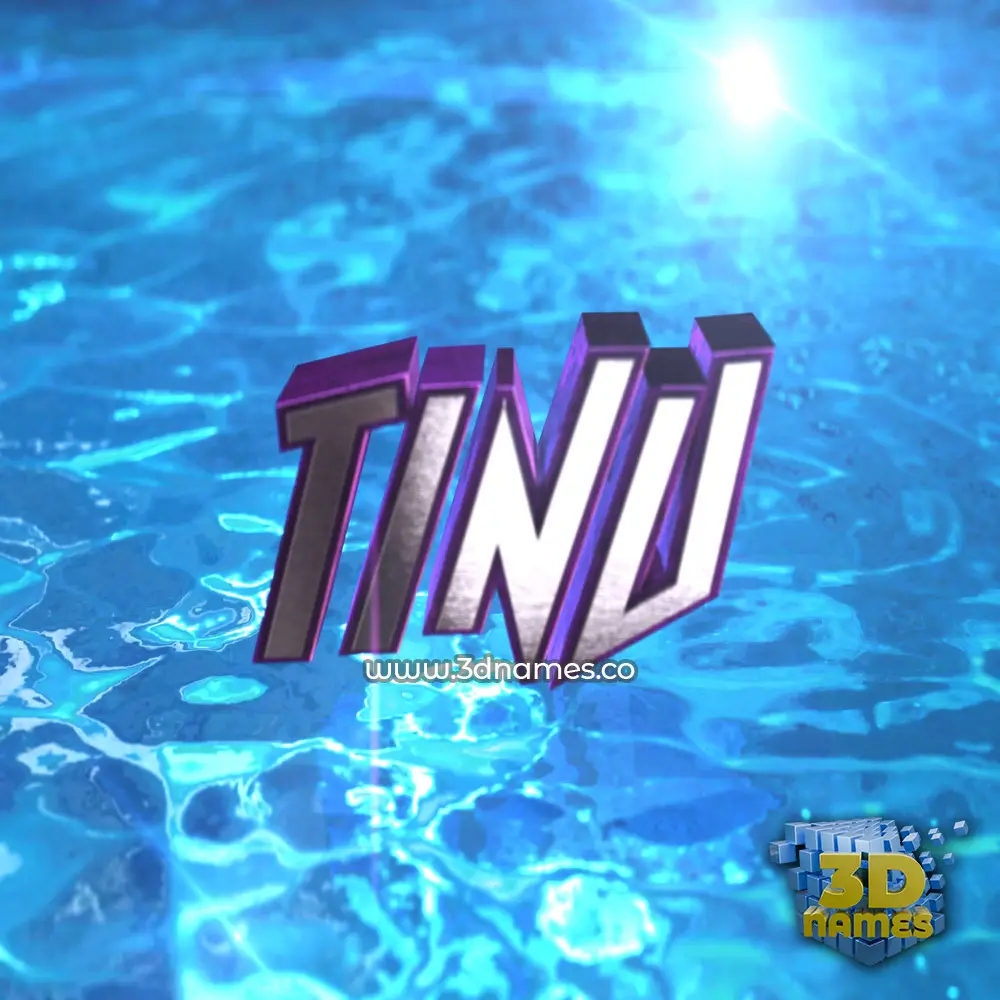 tinu in Water 2015 style - 3D name wallpaper