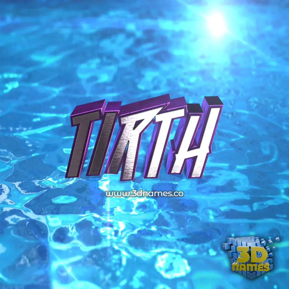 tirth in Water 2015 style - 3D name wallpaper