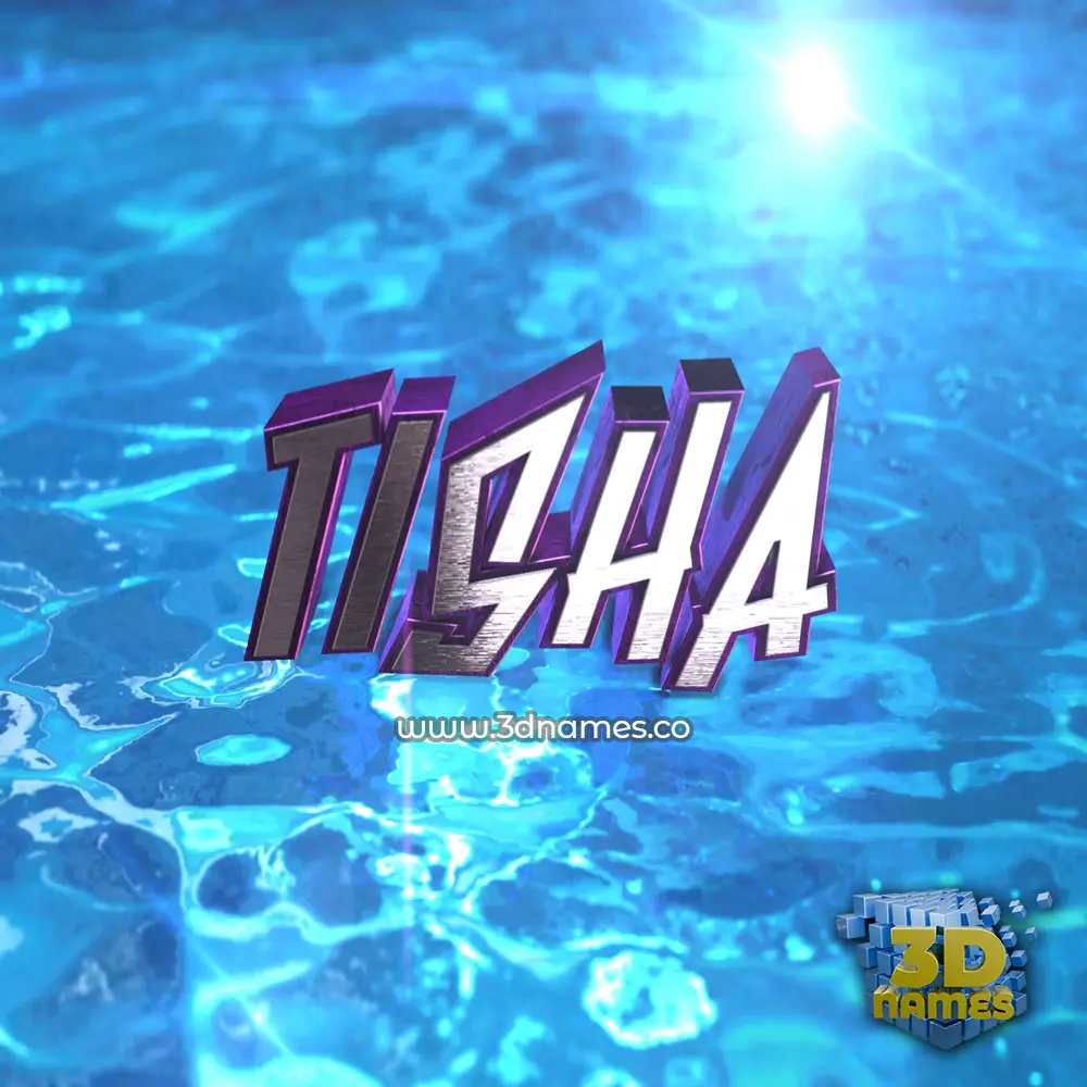 tisha in Water 2015 style - 3D name wallpaper