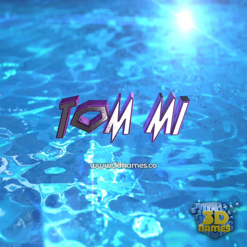 tom mi in Water 2015 style - 3D name wallpaper