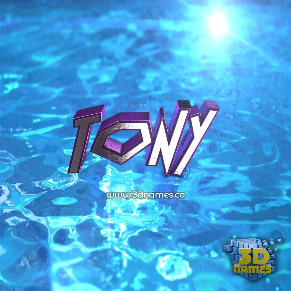 tony in Water 2015 style - 3D name wallpaper