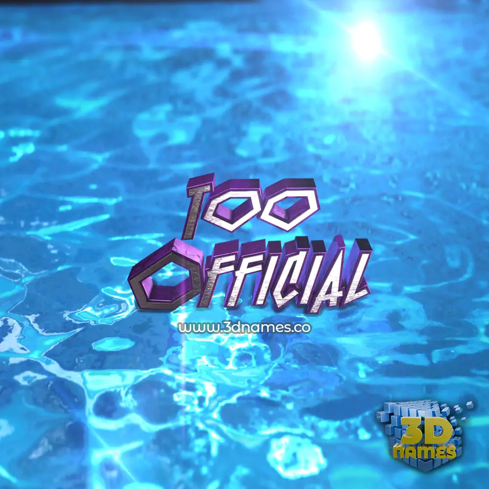 too official in Water 2015 style - 3D name wallpaper
