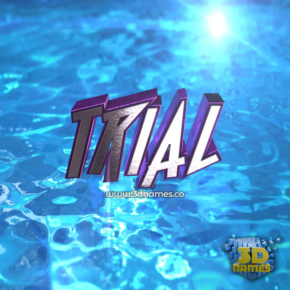 trial in Water 2015 style - 3D name wallpaper