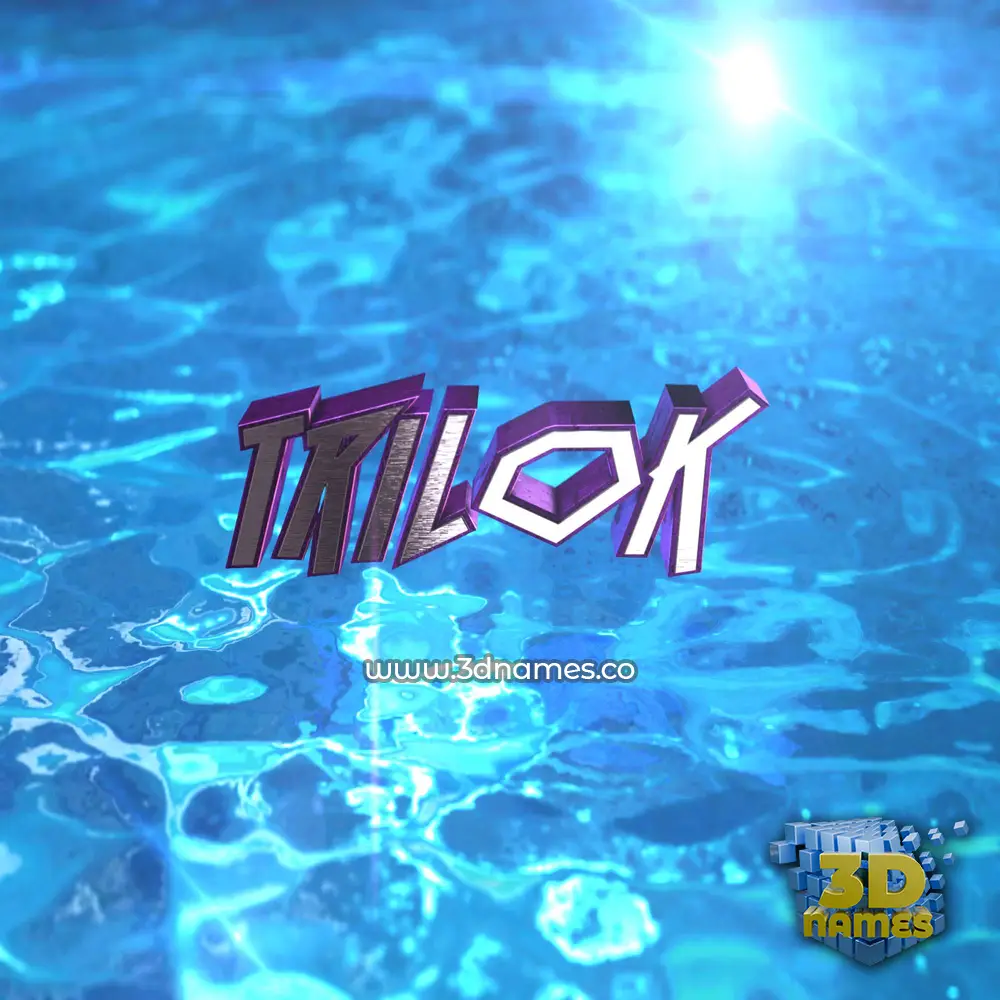 trilok in Water 2015 style - 3D name wallpaper