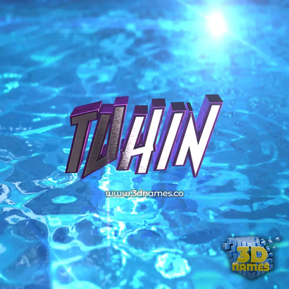 tuhin in Water 2015 style - 3D name wallpaper
