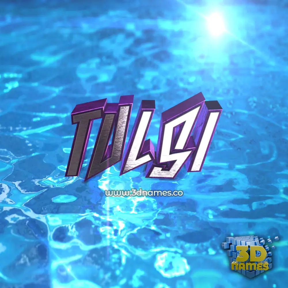 tulsi in Water 2015 style - 3D name wallpaper