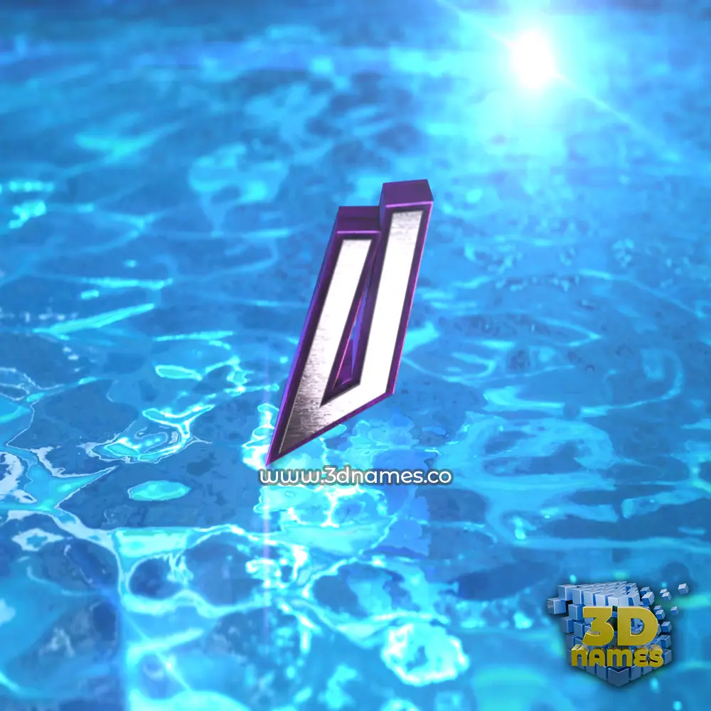 u in Water 2015 style - 3D name wallpaper