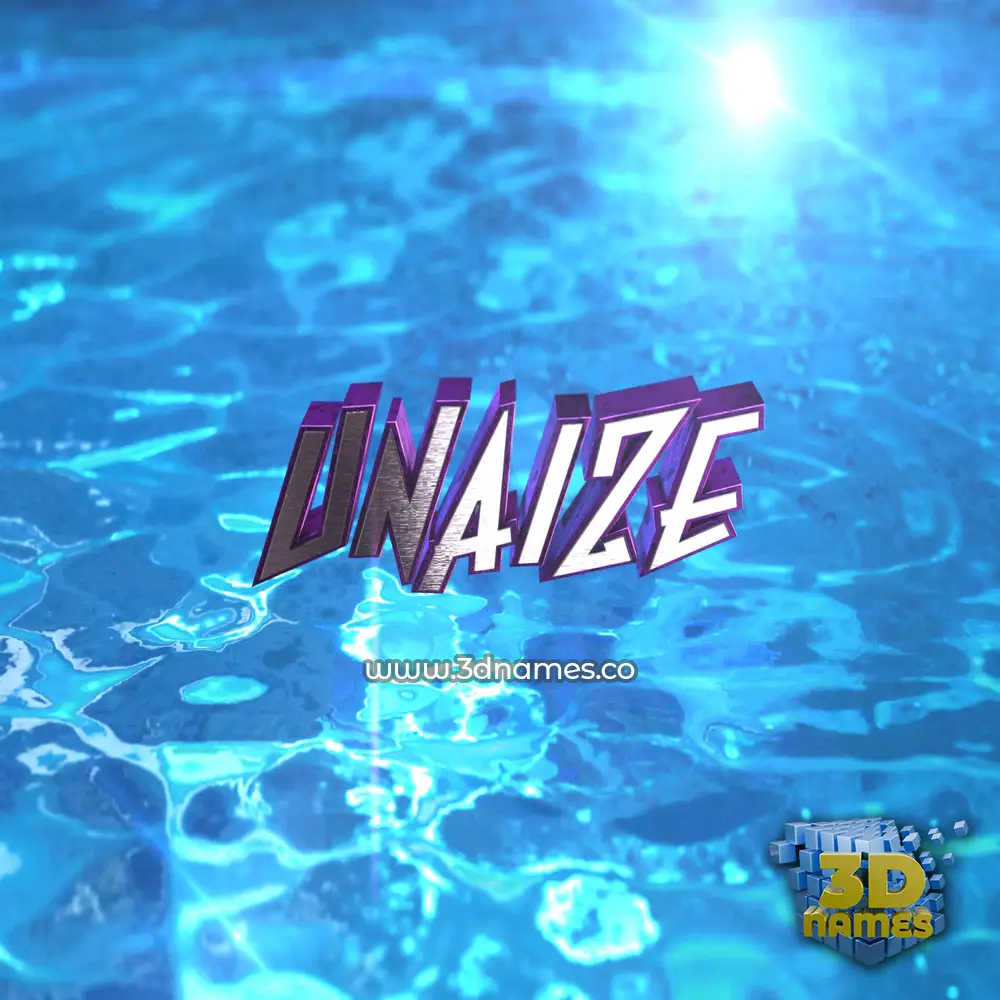 unaize in Water 2015 style - 3D name wallpaper