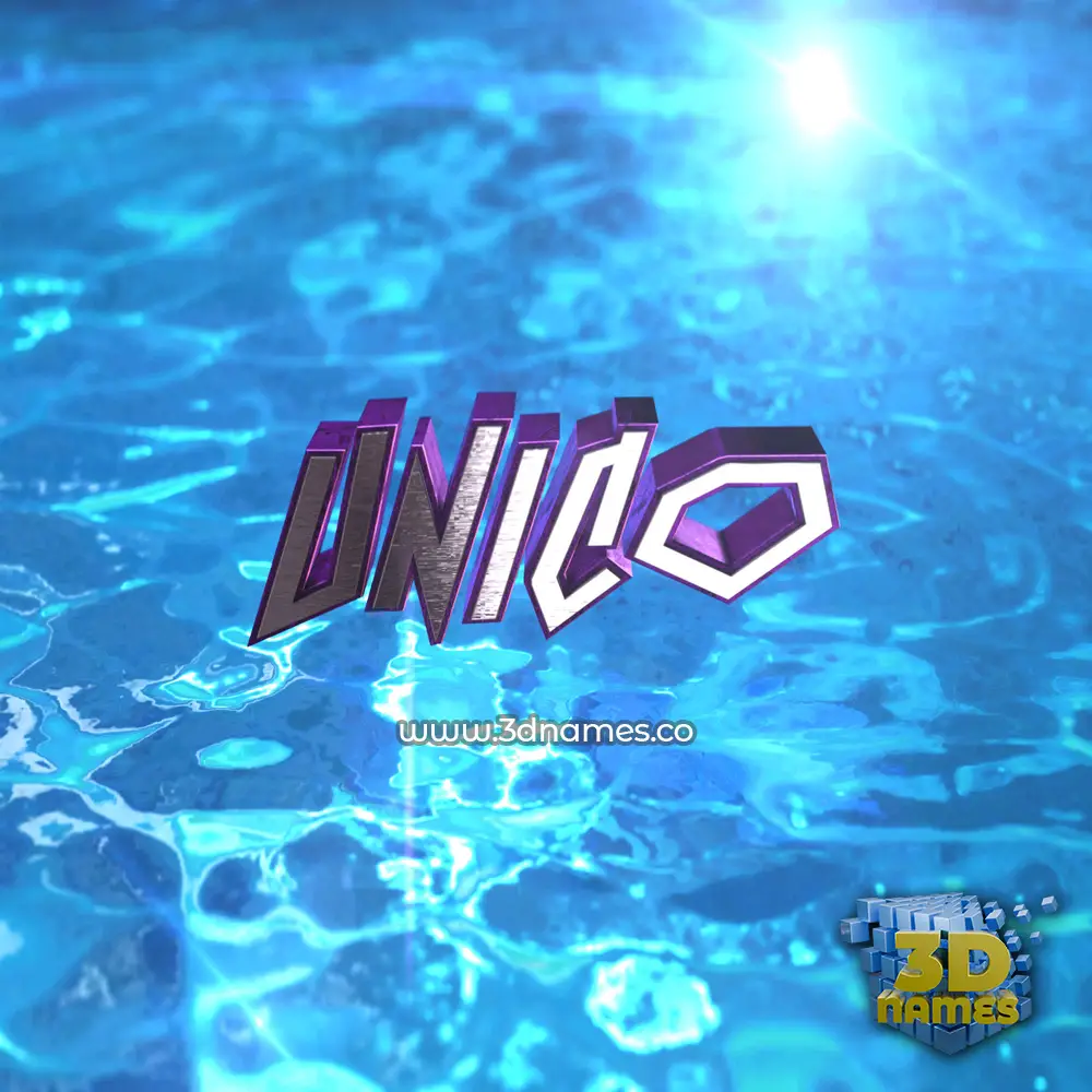 unico in Water 2015 style - 3D name wallpaper