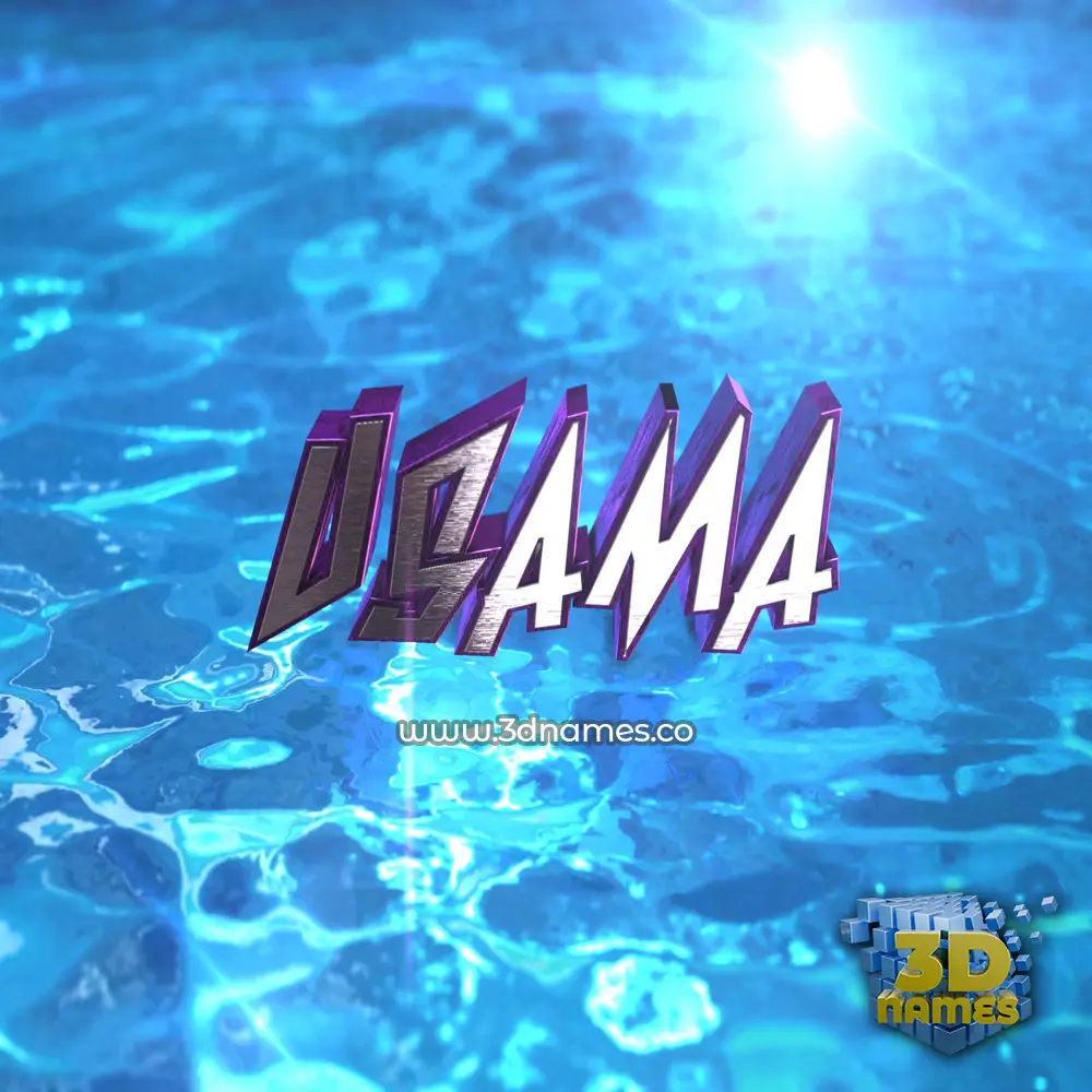 usama in Water 2015 style - 3D name wallpaper