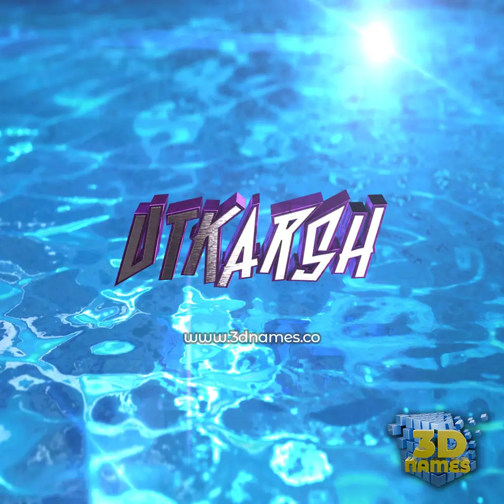 utkarsh in Water 2015 style - 3D name wallpaper