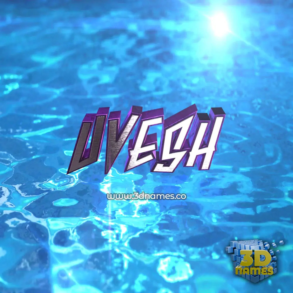 uvesh in Water 2015 style - 3D name wallpaper