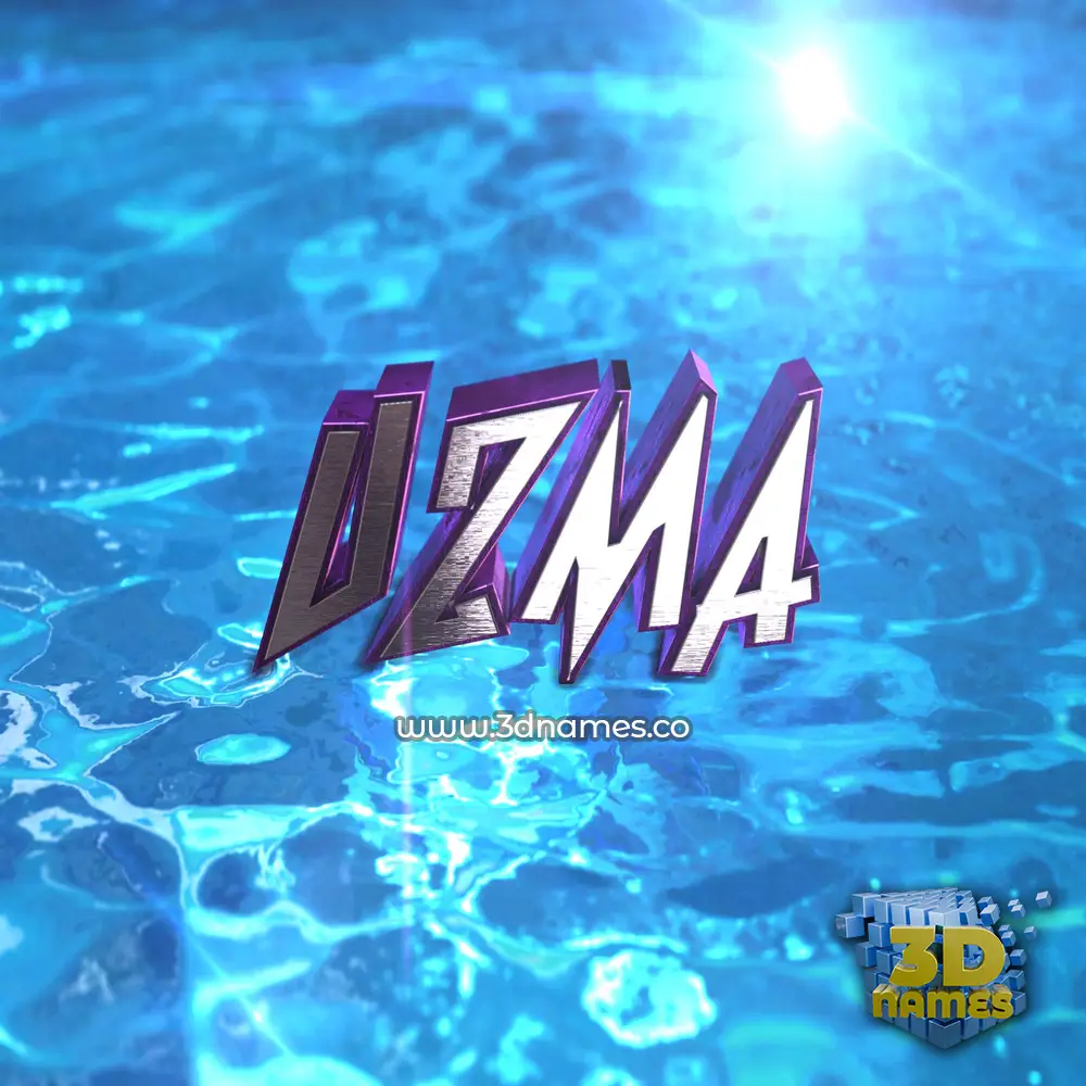 uzma in Water 2015 style - 3D name wallpaper