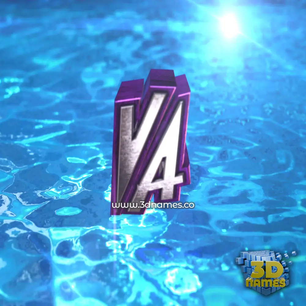 va in Water 2015 style - 3D name wallpaper