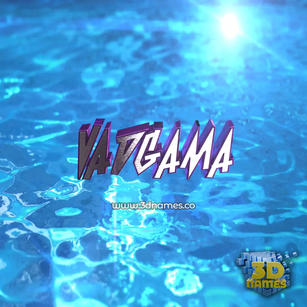 vadgama in Water 2015 style - 3D name wallpaper