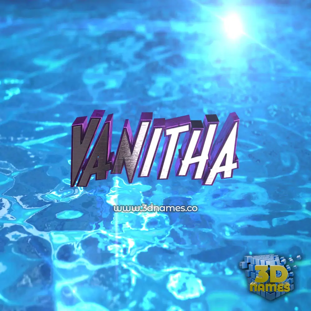 vanitha in Water 2015 style - 3D name wallpaper