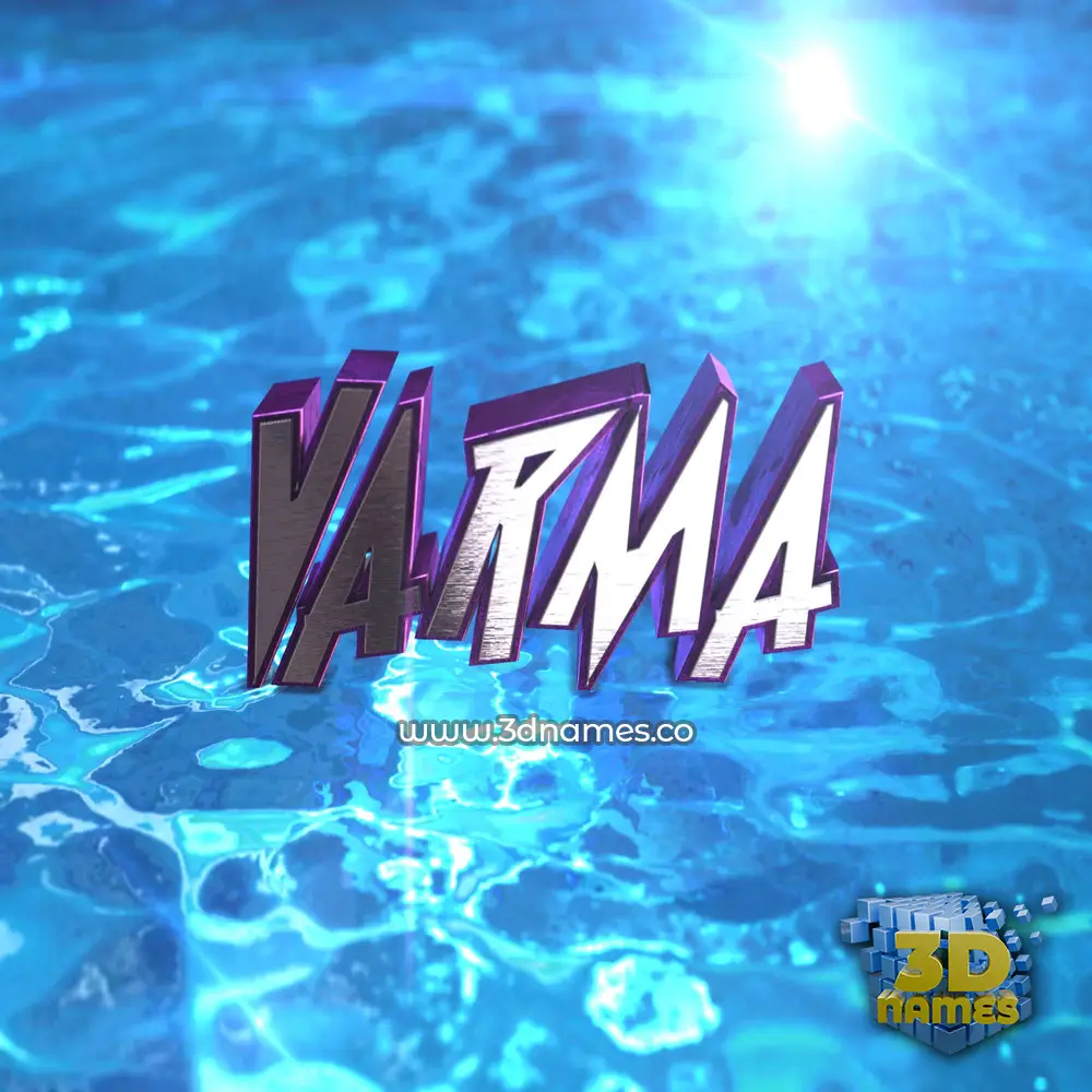 varma in Water 2015 style - 3D name wallpaper