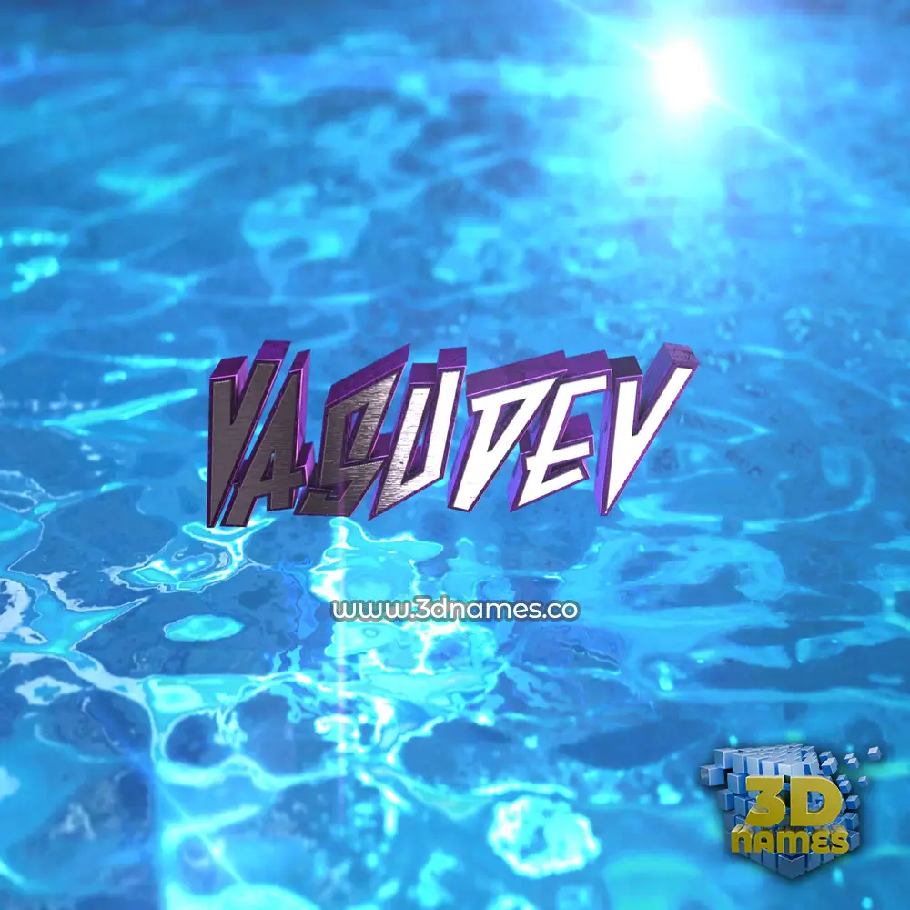 vasudev in Water 2015 style - 3D name wallpaper