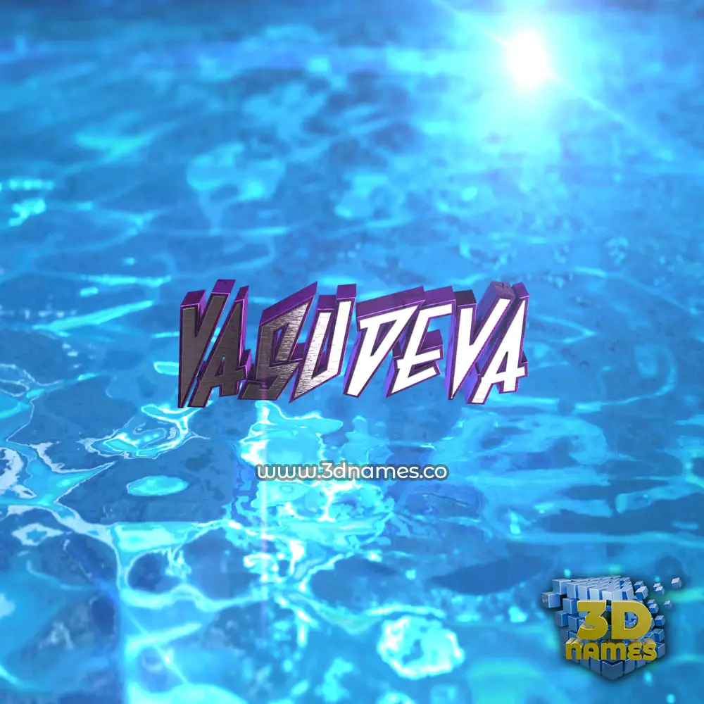 vasudeva in Water 2015 style - 3D name wallpaper