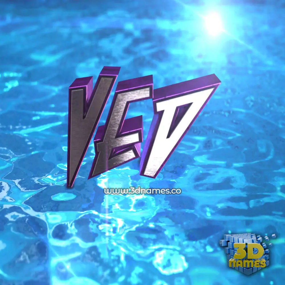 ved in Water 2015 style - 3D name wallpaper