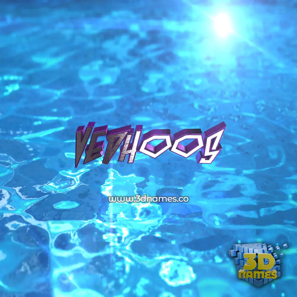 vedhoos in Water 2015 style - 3D name wallpaper