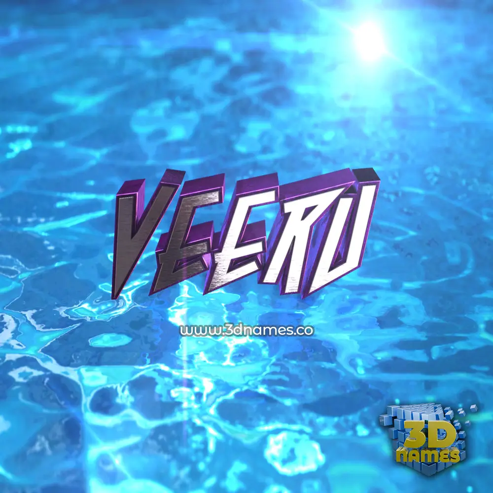 veeru in Water 2015 style - 3D name wallpaper