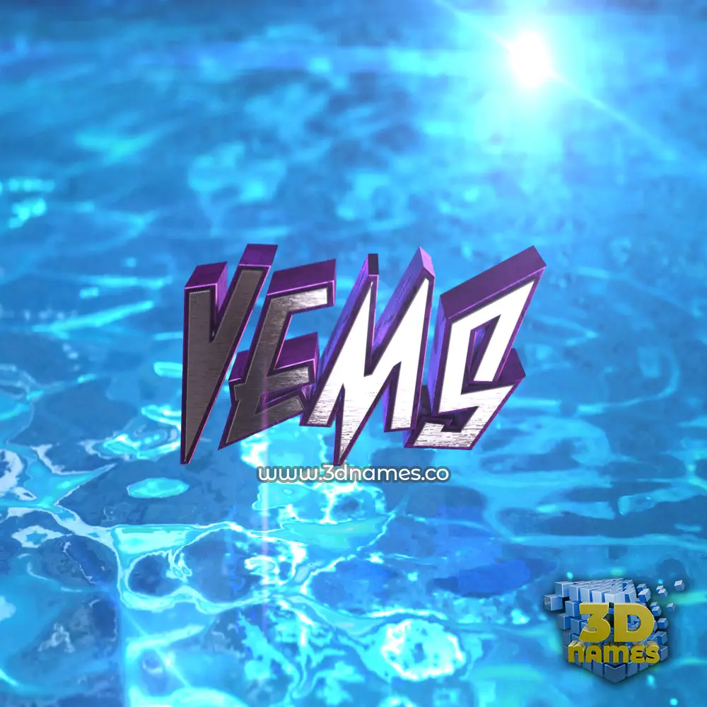 vems in Water 2015 style - 3D name wallpaper