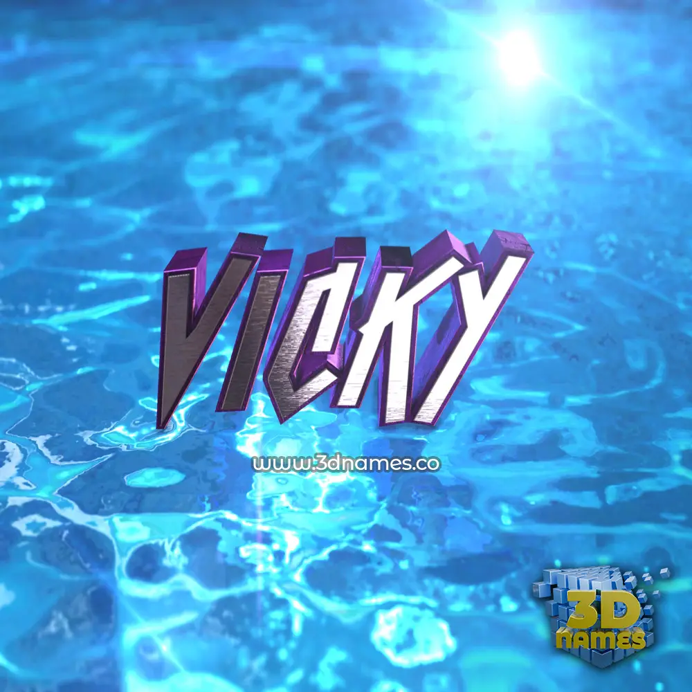 vicky in Water 2015 style - 3D name wallpaper