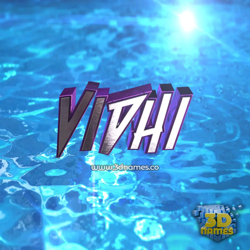 vidhi in Water 2015 style - 3D name wallpaper