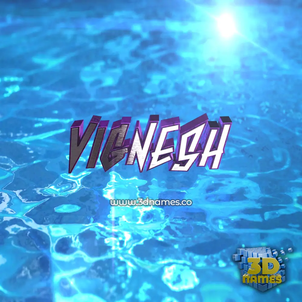 vignesh in Water 2015 style - 3D name wallpaper