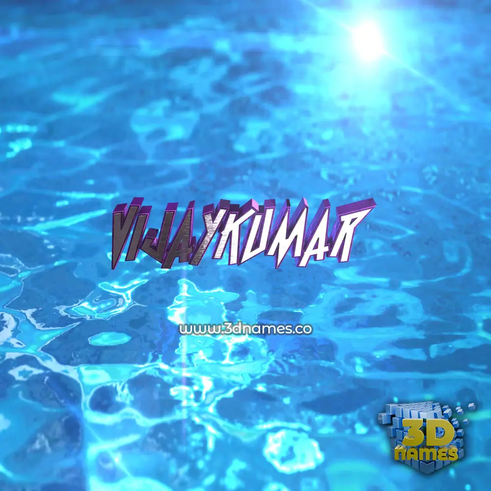 vijaykumar in Water 2015 style - 3D name wallpaper
