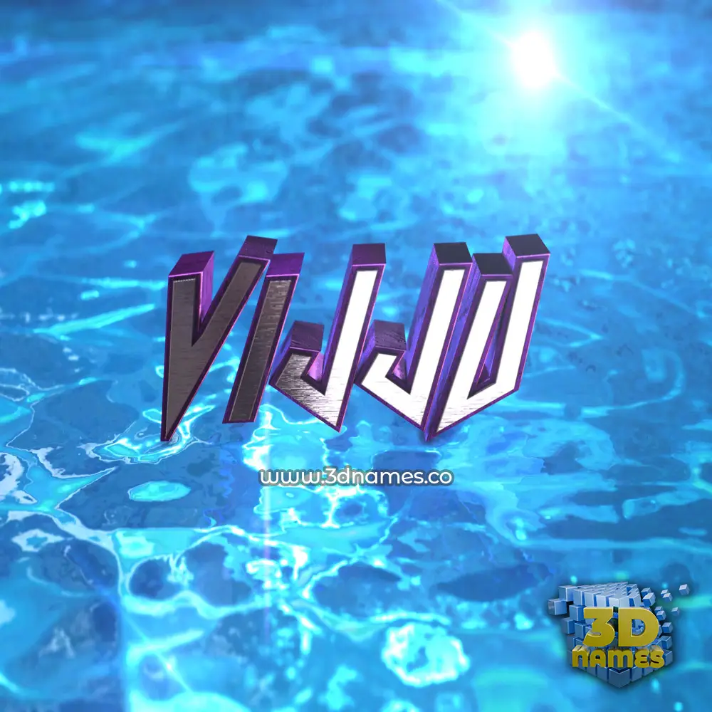 vijju in Water 2015 style - 3D name wallpaper