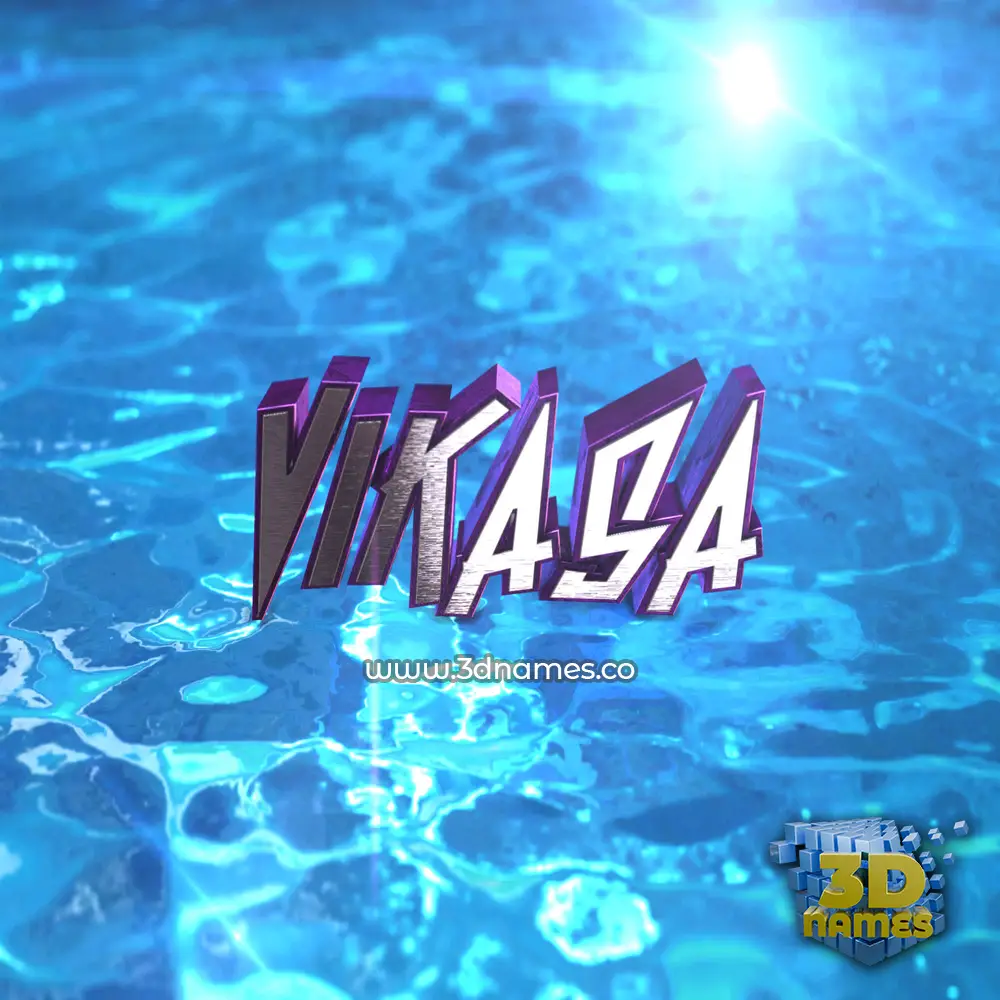 vikasa in Water 2015 style - 3D name wallpaper