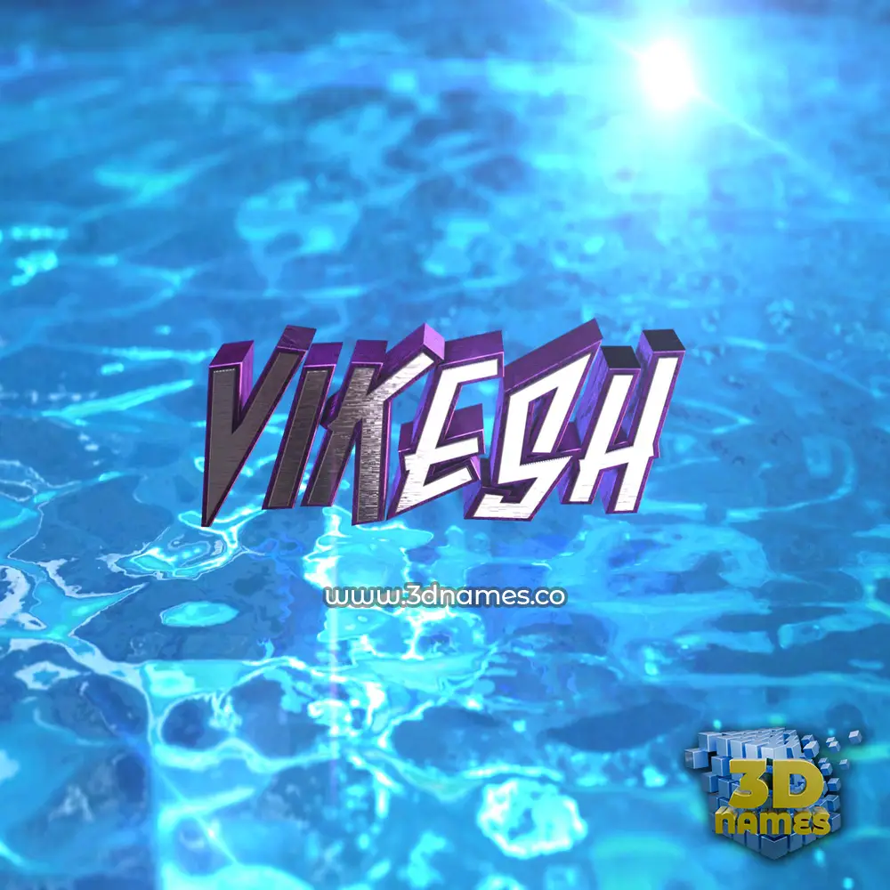 vikesh in Water 2015 style - 3D name wallpaper