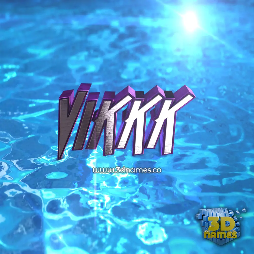 vikkk in Water 2015 style - 3D name wallpaper