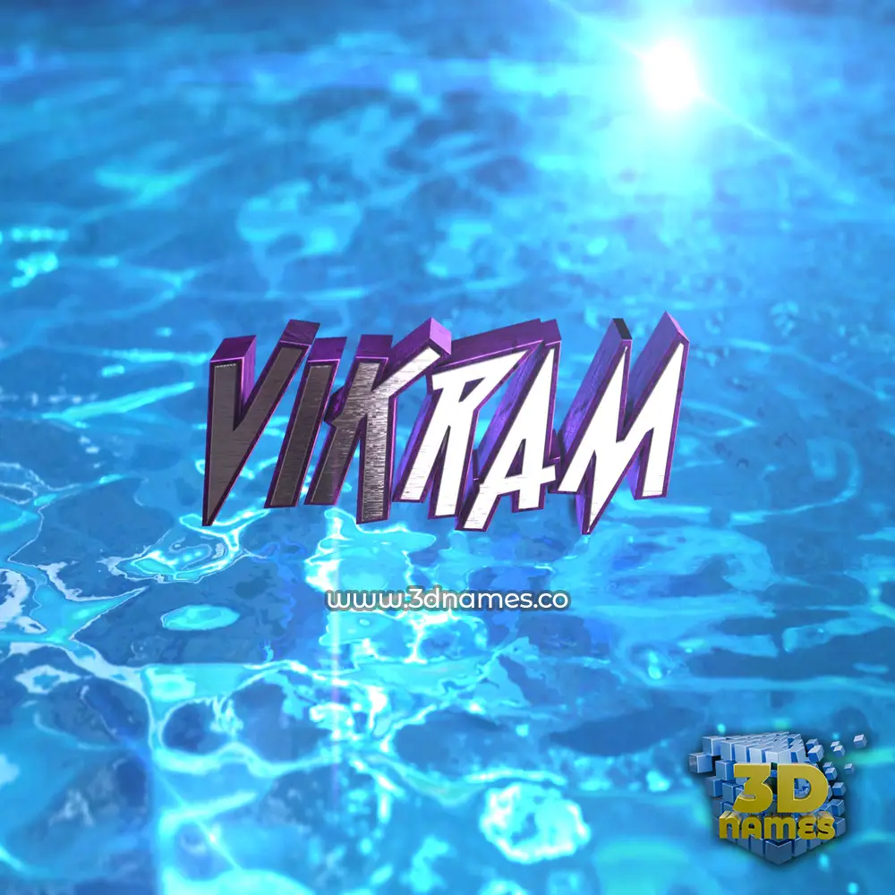 vikram in Water 2015 style - 3D name wallpaper