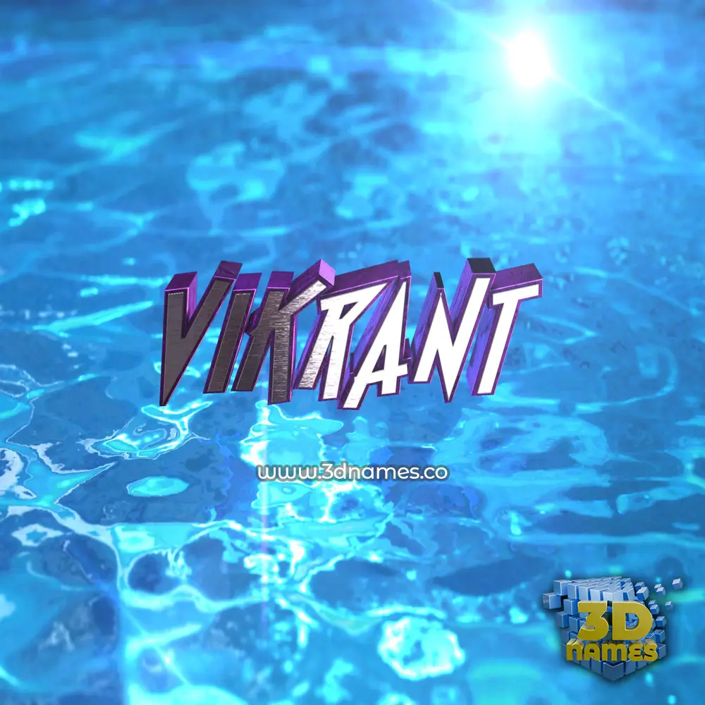 vikrant in Water 2015 style - 3D name wallpaper