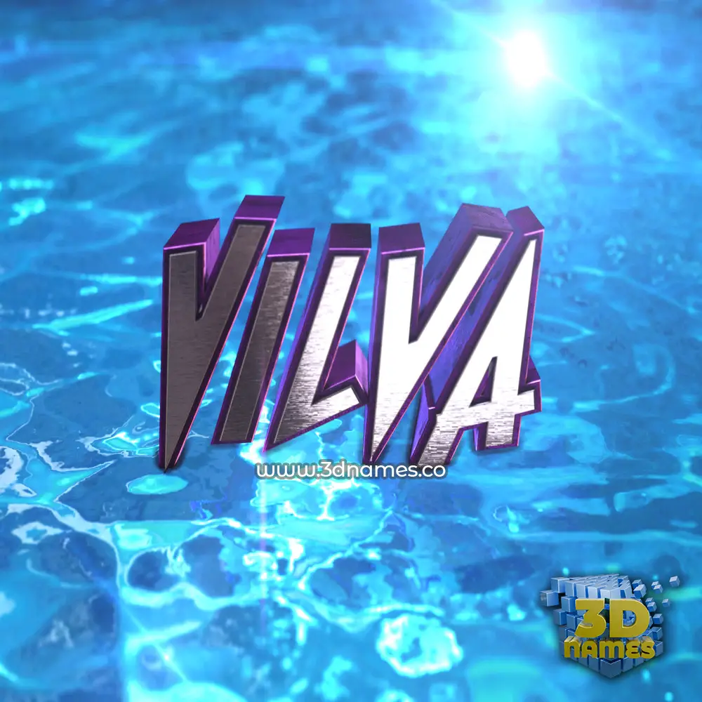 vilva in Water 2015 style - 3D name wallpaper