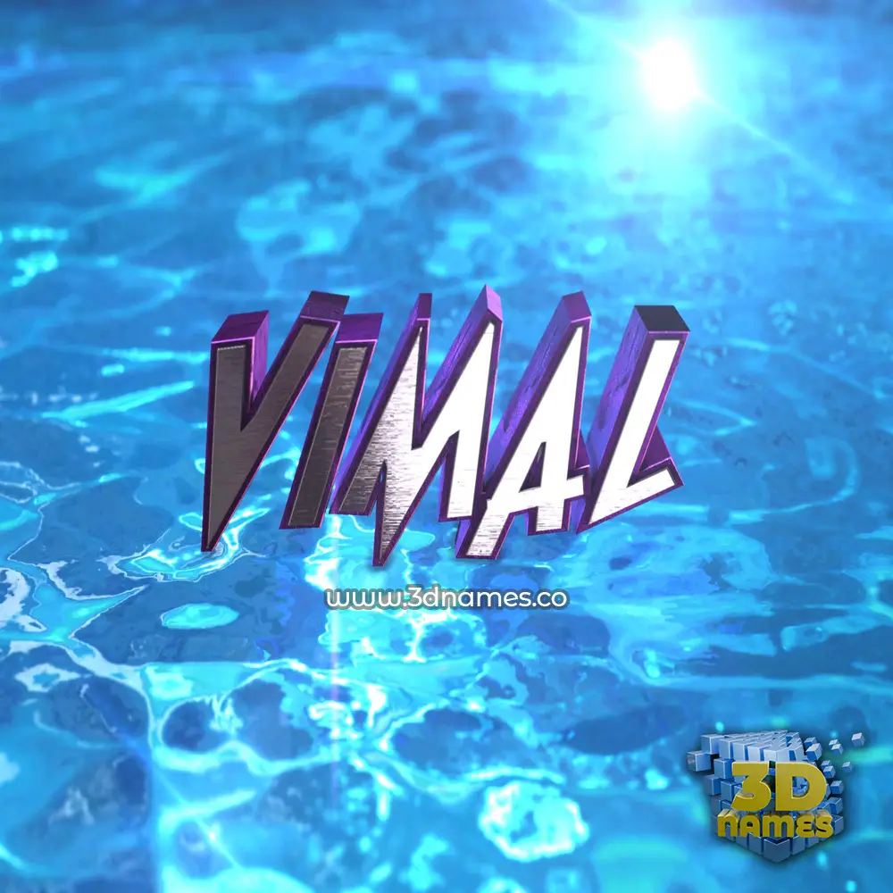 vimal in Water 2015 style - 3D name wallpaper