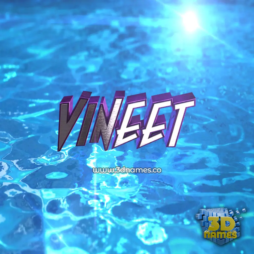 vineet in Water 2015 style - 3D name wallpaper