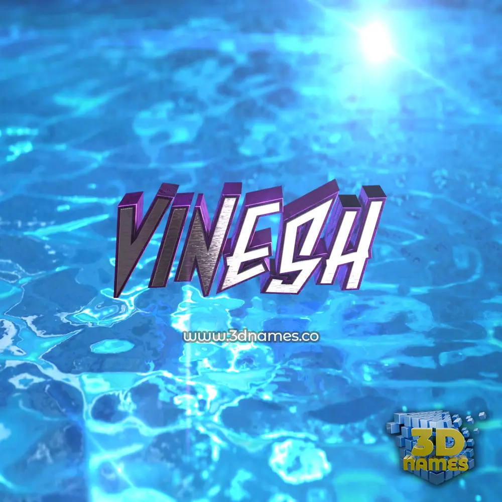 vinesh in Water 2015 style - 3D name wallpaper