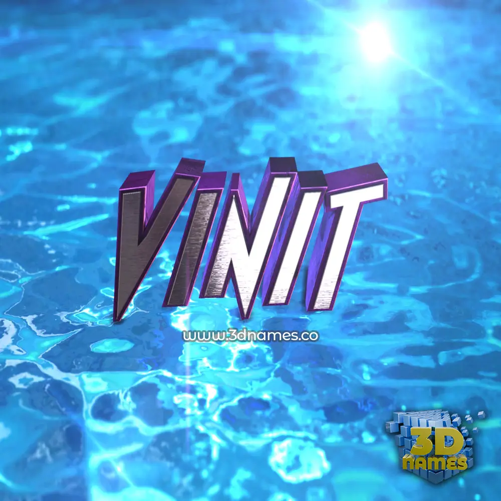 vinit in Water 2015 style - 3D name wallpaper