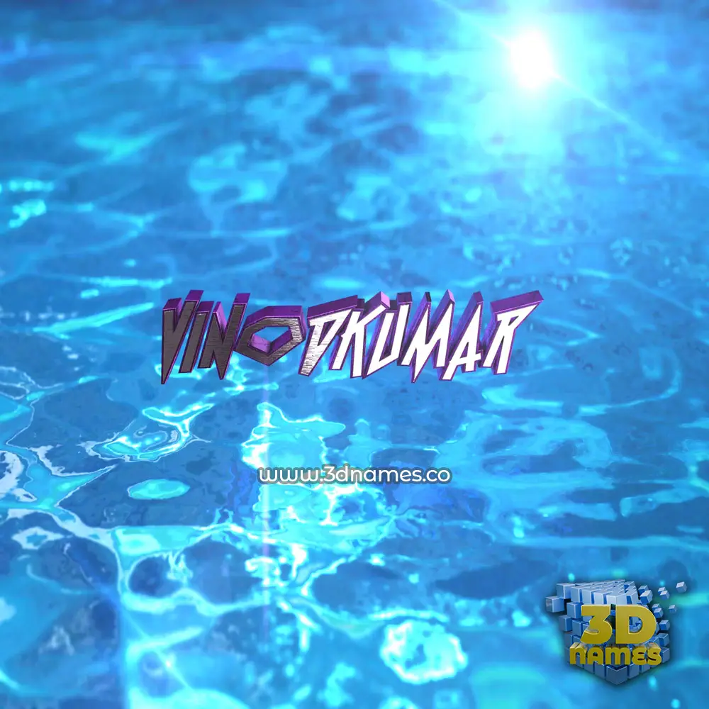 vinodkumar in Water 2015 style - 3D name wallpaper