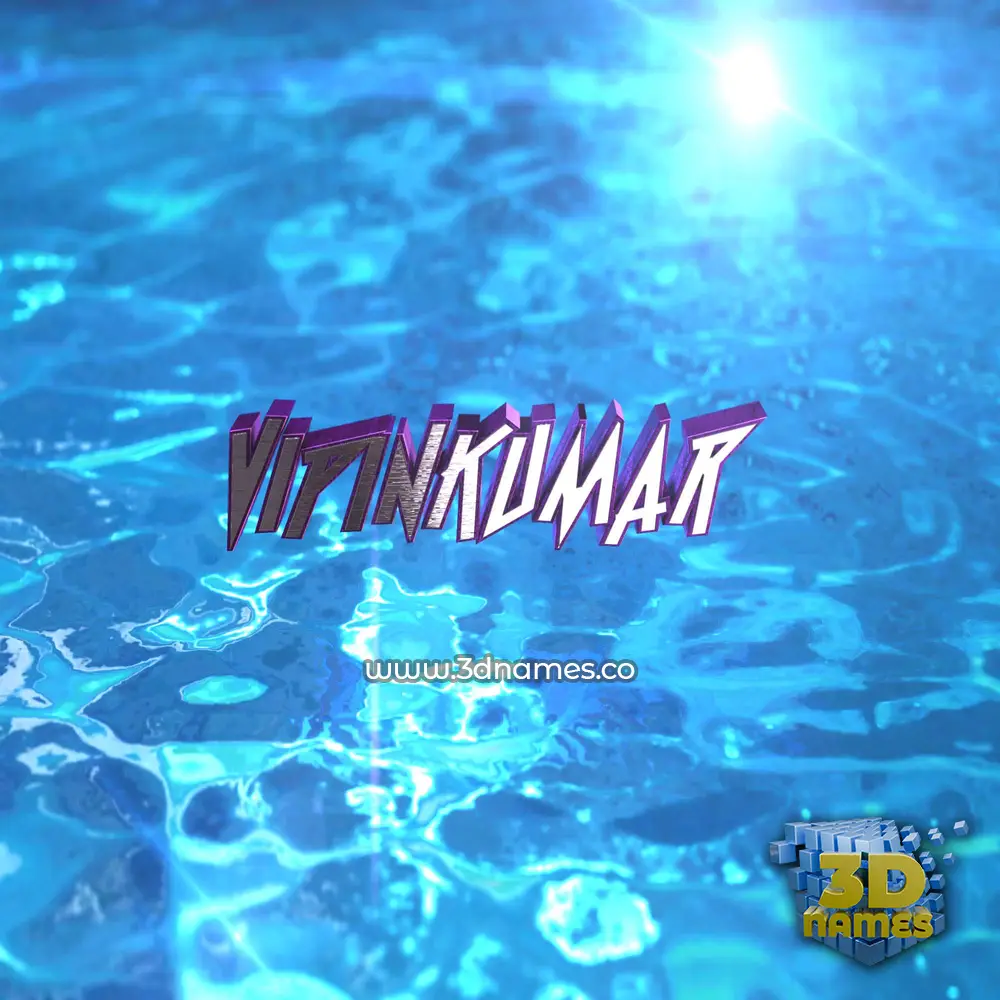 vipinkumar in Water 2015 style - 3D name wallpaper