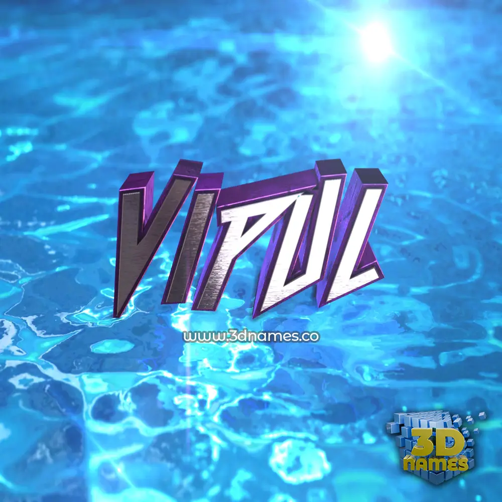 vipul in Water 2015 style - 3D name wallpaper