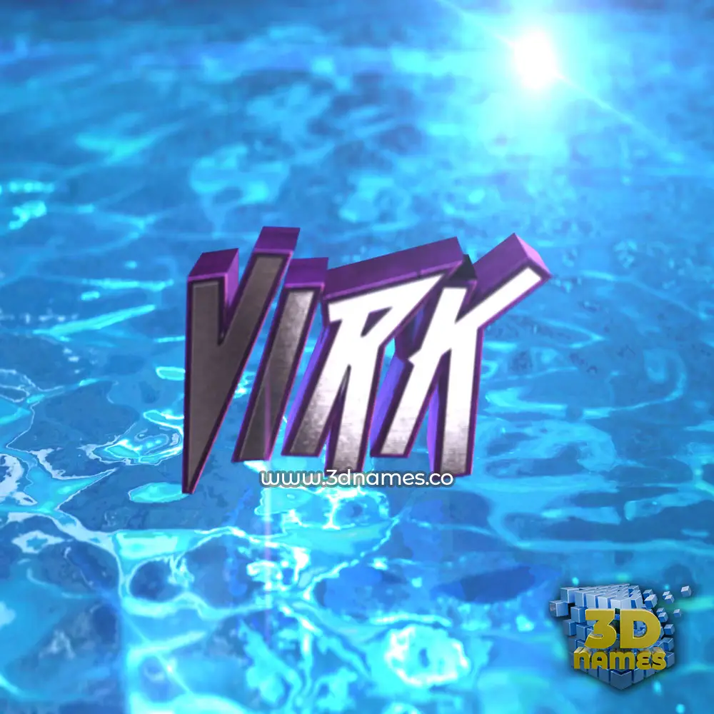 virk in Water 2015 style - 3D name wallpaper