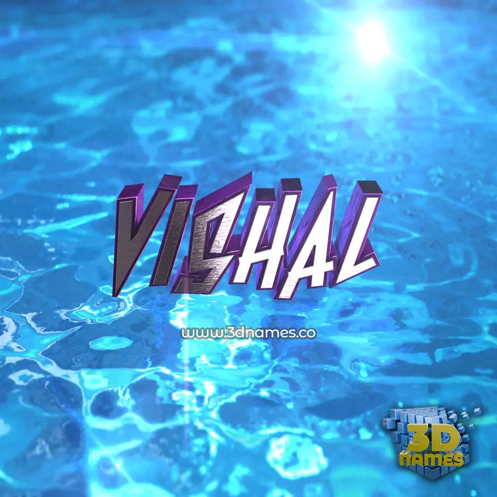 vishal in Water 2015 style - 3D name wallpaper