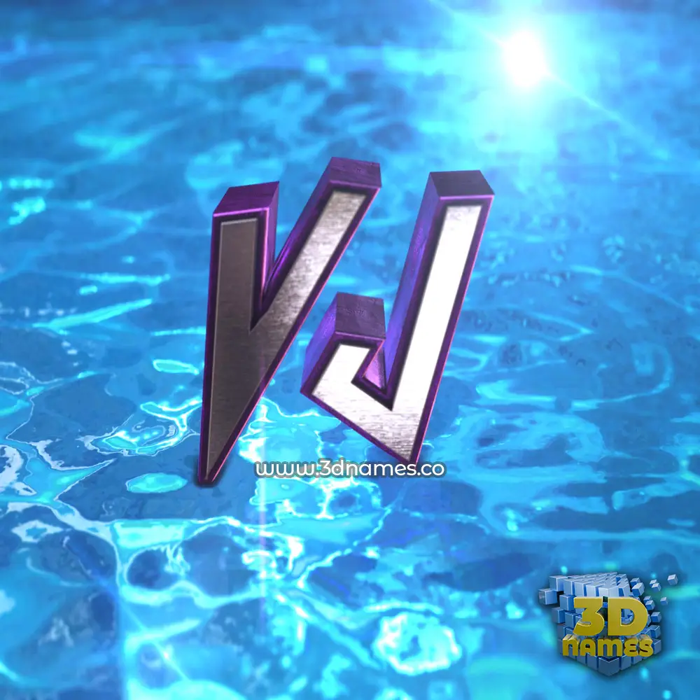vj in Water 2015 style - 3D name wallpaper